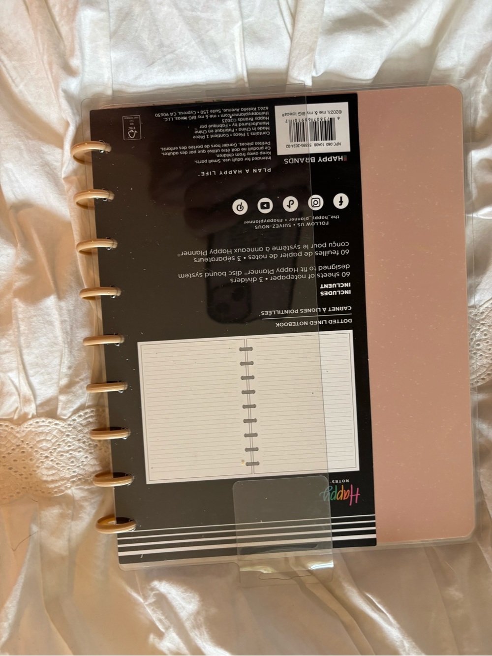 The Happy Planner Pink Butterfly Floral Disc Notebook - Picture 2 of 2